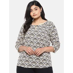 Instafab Plus Multicoloured Printed Regular Top-picture-40