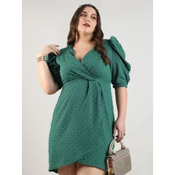 Instafab Plus Plus Size Puff Sleeve Empire Dress-picture-33