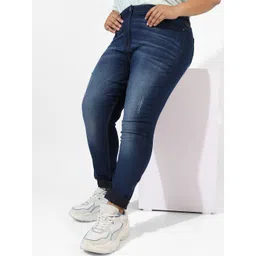 Instafab Plus Plus Size Women Jean Skinny Fit Low Distressed Light Fade Stretchable Jeans-picture-12