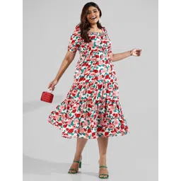 Instafab Plus Printed Fit & Flare Midi Dress-picture-32