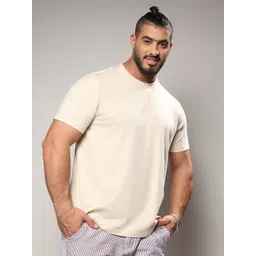 Instafab Plus Regular Fit Cotton Knitted T-shirt-picture-30