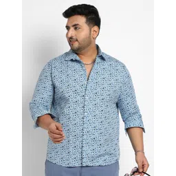 Instafab Plus Size Classic Regular Fit Floral Printed Casual Shirt-picture-21