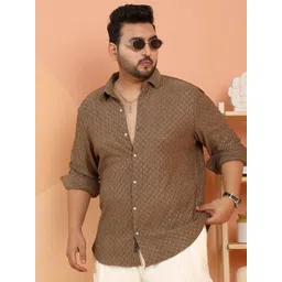 Instafab Plus Size Comfort Self Design Simmer Relaxed Fit Casual Shirt-picture-32