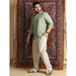 Instafab Plus Size Comfort Textured Relaxed Fit Casual Shirt-picture-26