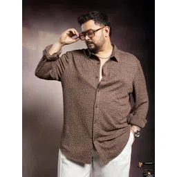 Instafab Plus Size Comfort Textured Relaxed Fit Casual Shirt-picture-24