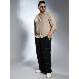 Instafab Plus Size Men Comfort Textured Casual Shirt-picture-22