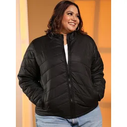 Instafab Plus Size Women Solid Lightweight Quilted Jacket-picture-32