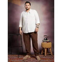 Instafab Plus Vertical Stirped Comfort Spread Collar Cotton Shirt-picture-33