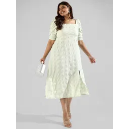 Instafab Plus Women Plus Size Self Design A-Line Midi Dress-picture-36