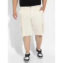 Instafab Plus Yellow Regular fit Plus Size Cargo Shorts-picture-15