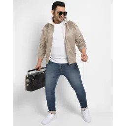 instafab plus Men Relaxed Fit Bikers Jacket image 3