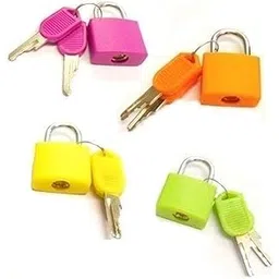 Instakart 4 Pcs Small Size Padlocks for Securing Luggage While Travelling Along with 2 Keys for Each Lock(Color May Vary)-picture-53