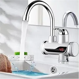 Instant Electric Water Heater Faucet Stainless Steel Digital Display Tap | 3 Second Fast Heating Kitchen Sink Hot Water Dispenser | Deck Mounted Wall Tap with Safety Protection (White)-image-43