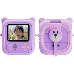 Instant Print Camera for Kids Digital Camera for Kids with Print Paper Photo Printer Camera for Kid 50M Pixel 2.4" Screen MP3 Player Video Recording 32GB Card Supported (Teddy Purple)-picture-33