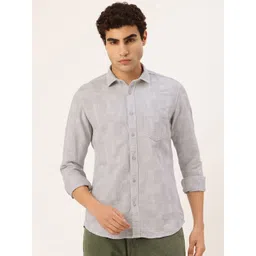 Integriti Slim Fit Self Design Textured Pure Cotton Casual Shirt-picture-38