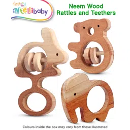 Intellibaby Premium Wooden Jungle Theme Baby Rattles & Teether Set|Child-Safe Wood | Multi-sensory Development Toy|Non-Toxic Teething Relief|Enhances Hand-Grip & Motor Skills | Growth & Development |ASTM, CE & BIS Approved-picture-15