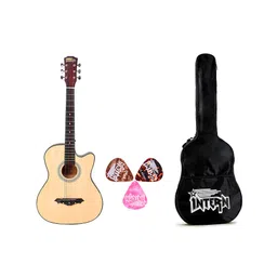 Intern 38C Cutaway Design Natural Acoustic Guitar with Picks & Carry Bag - Brown-picture-16