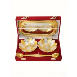 INTERNATIONAL GIFT 6-Pcs Yellow & Red Bowl Set With Tray & Spoons-picture-21