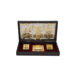 INTERNATIONAL GIFT Brown Metal Laxmi Ganesh Saraswati Charan Paduka Box-picture-41
