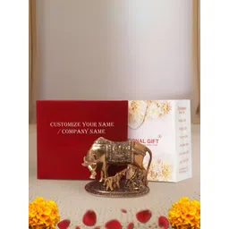 INTERNATIONAL GIFT Copper-Toned Kamdhenu Cow With Calf & Krishna Religious Idol Showpiece-picture-30