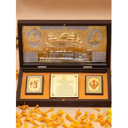 INTERNATIONAL GIFT Gold  24 Karat Temple God Idol With Charan Paduka-picture-35