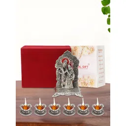 INTERNATIONAL GIFT Gold Plated Radha Krishna& 6 Diya Religious Idol Showpiece-picture-16