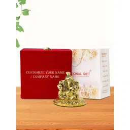 INTERNATIONAL GIFT Gold-Toned Lord Pagdi Ganesh Religious Idol Showpiece-picture-20
