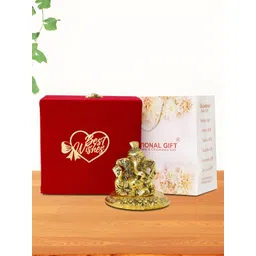 INTERNATIONAL GIFT Gold-Toned Pagdi Ganesh Religious Idol Showpiece-picture-16