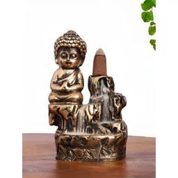 INTERNATIONAL GIFT Gold-Toned Prayer Buddha Smoke Fountain Idol Showpiece-picture-18