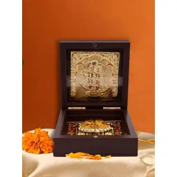 INTERNATIONAL GIFT Gold-Toned Radha Krishna Frame Religious Idol Showpiece-picture-31