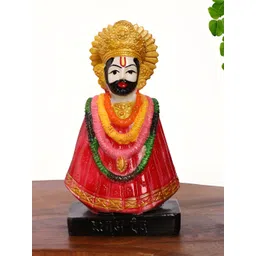 INTERNATIONAL GIFT Red & Gold-Toned Khatu Shyam Dev Religious Idol Showpiece-picture-26