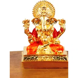 INTERNATIONAL GIFT Red & Gold Toned Lord Ganesha Religious Idol Showpiece-picture-17