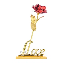 INTERNATIONAL GIFT Red & Gold Toned Rose Flower With Leaf With Love Shape Gift Set-picture-42