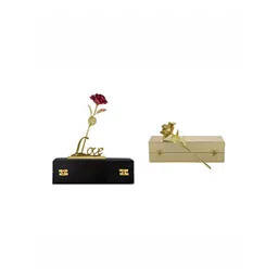 INTERNATIONAL GIFT Red and Goldtoned 2 Pieces Rose With Love Stand And Rose Flower-picture-29