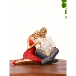 INTERNATIONAL GIFT Red & White Romantic Sitting Couple Figurine Decorative Showpiece-picture-33
