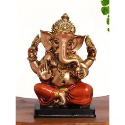 INTERNATIONAL GIFT Red Copper-Toned Lord Ganesha Religious Idol Showpiece-picture-14