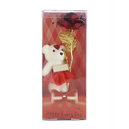 INTERNATIONAL GIFT Red Rose Flower With Teddy Home Gift Set-picture-28