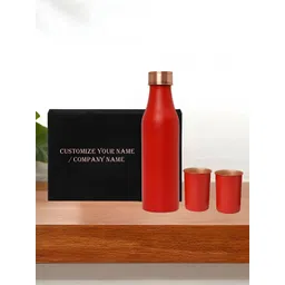 INTERNATIONAL GIFT Red Set of 3 Copper Solid Water Bottle-picture-20
