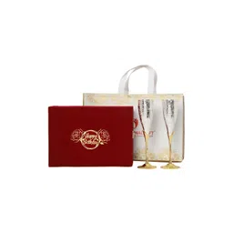 INTERNATIONAL GIFT Red Textured Wine Glass With Birthday Tag & Velvet Box-picture-37