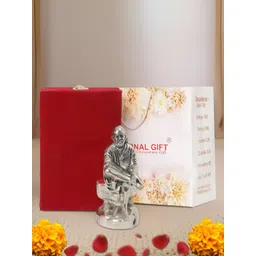 INTERNATIONAL GIFT Silver-Toned Sai Baba Religious Idol Showpiece-picture-17