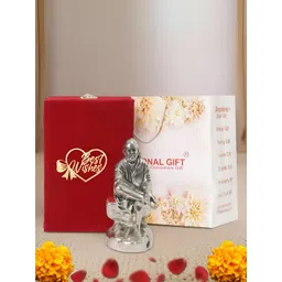INTERNATIONAL GIFT Silver-Toned Sai Baba Religious Idol Showpiece-picture-16