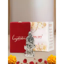 INTERNATIONAL GIFT Silver-Toned Sai Baba Religious Idol Showpiece-picture-18