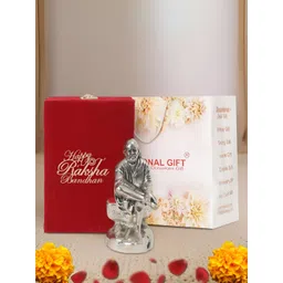 INTERNATIONAL GIFT Silver-Toned Sai Baba Religious Idol Showpiece-picture-14
