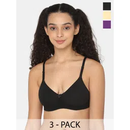 intimacy LINGERIE Pack Of 3 Cotton Full Coverage Bra All Day Comfort-picture-24