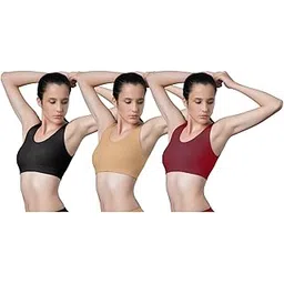 intimacy lingerie Women's Cotton Brassiere | Non-Padded | Non-Wired | Medium Coverage | Medium Impact Sports Bra Brassiere, Broad Band with Molded Cups-picture-56