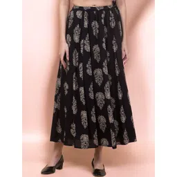 INUKA Floral Printed Flared Maxi Skirt-picture-18