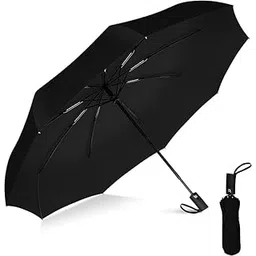 inulec Automatic Travel Umbrella - Stylish Windproof For Rain & Compact, Strong for Wind, Auto Open/Close Button, Travel-Friendly 3-Fold Design Perfect Umbrella for Men & Women-picture-44