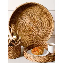 INV Home Brown Halo Rattan Tray (Small)-picture-22