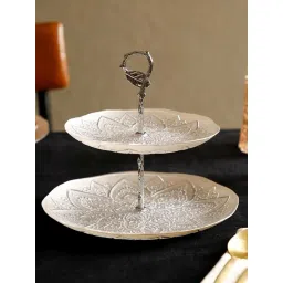INV Home White Glass Alyona Two Tier Cup Cake & Cookie Stand-picture-27