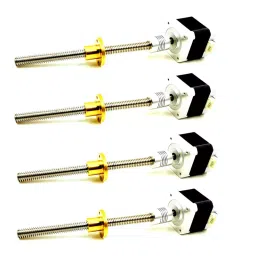 Invento Nema 17 4.2 Kg-cm Stepper Motor + Flexible coupling + 300mm (0.3 mtr) T10 TR10 2mm Pitch Lead Screw Square Thread + Brass Nut For DIY ISC 1967-3B-picture-10